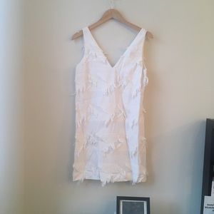 V neck Anthropologie Dress with Frayed Detail